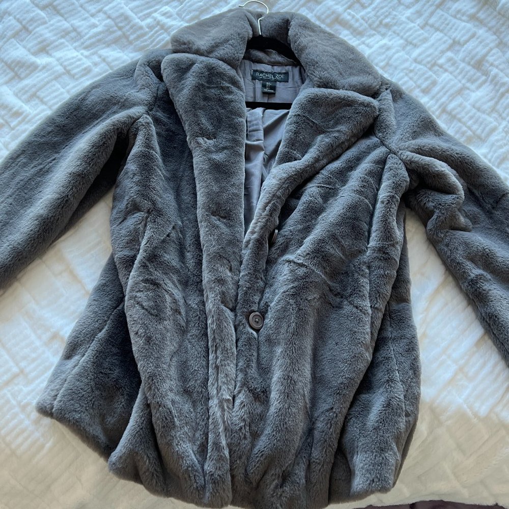 RACHEL ZOE FAUX FUR PEACOAT